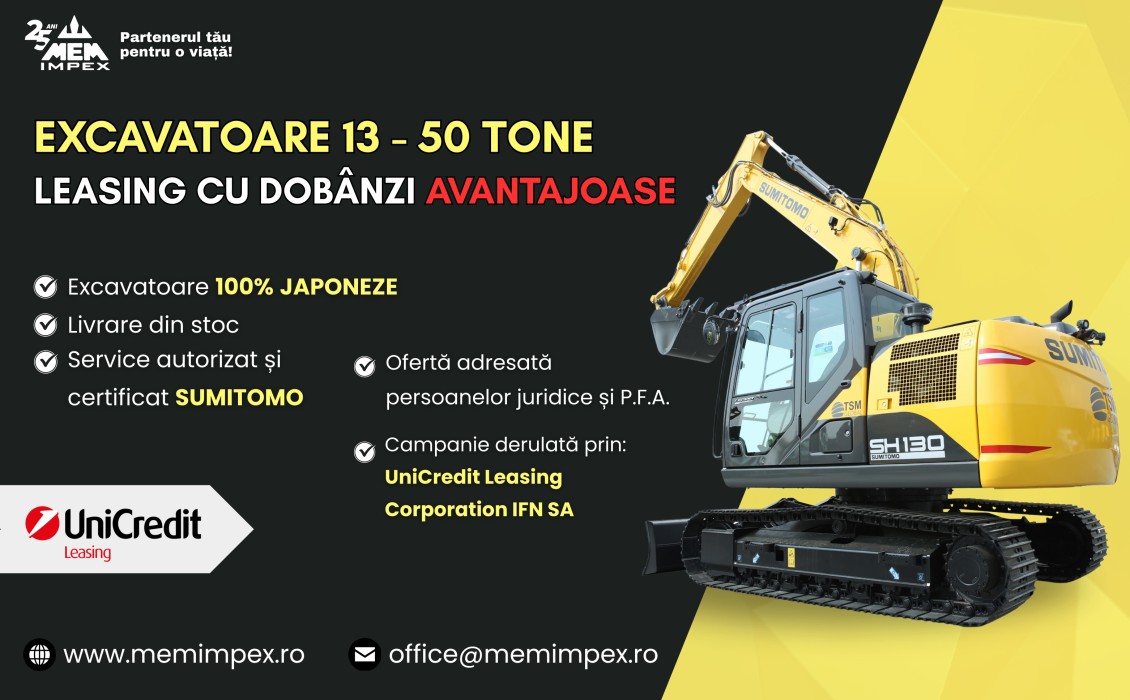 Campanie de finantare Leasing - Excavatoare Japoneze 13-50 TONE - SUMITOMO